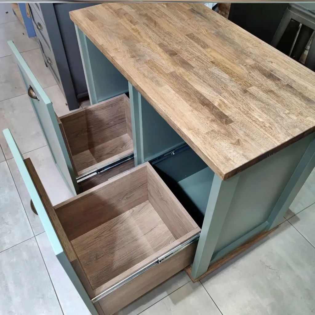 Green Open Double Bin Drawer Warehouse Right