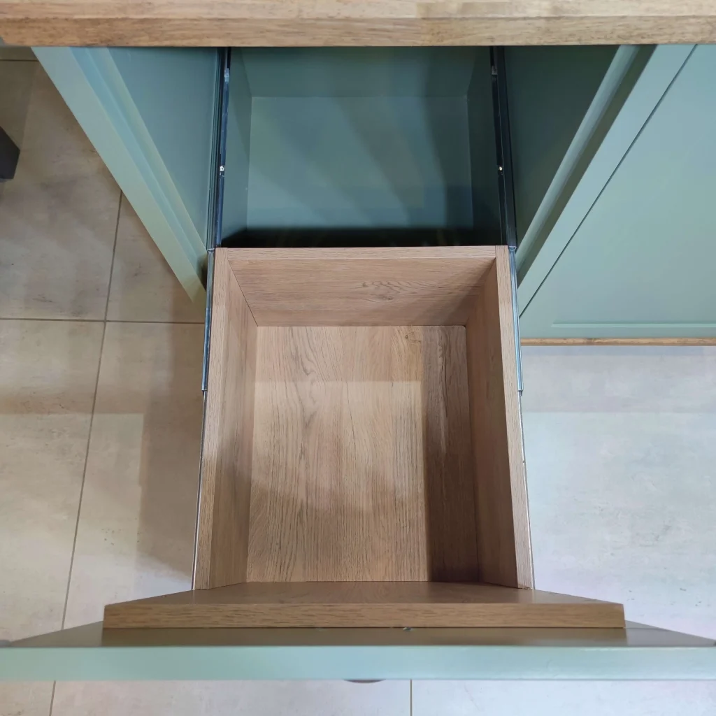 Green Open Double Bin Drawer Warehouse Top