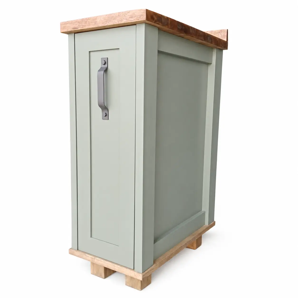Floor Cabinets 9 a front view of a blue deluxe pantry