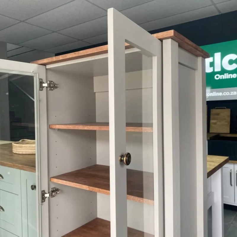 Open Lowercase Display Cabinet Showroom Right Closeup