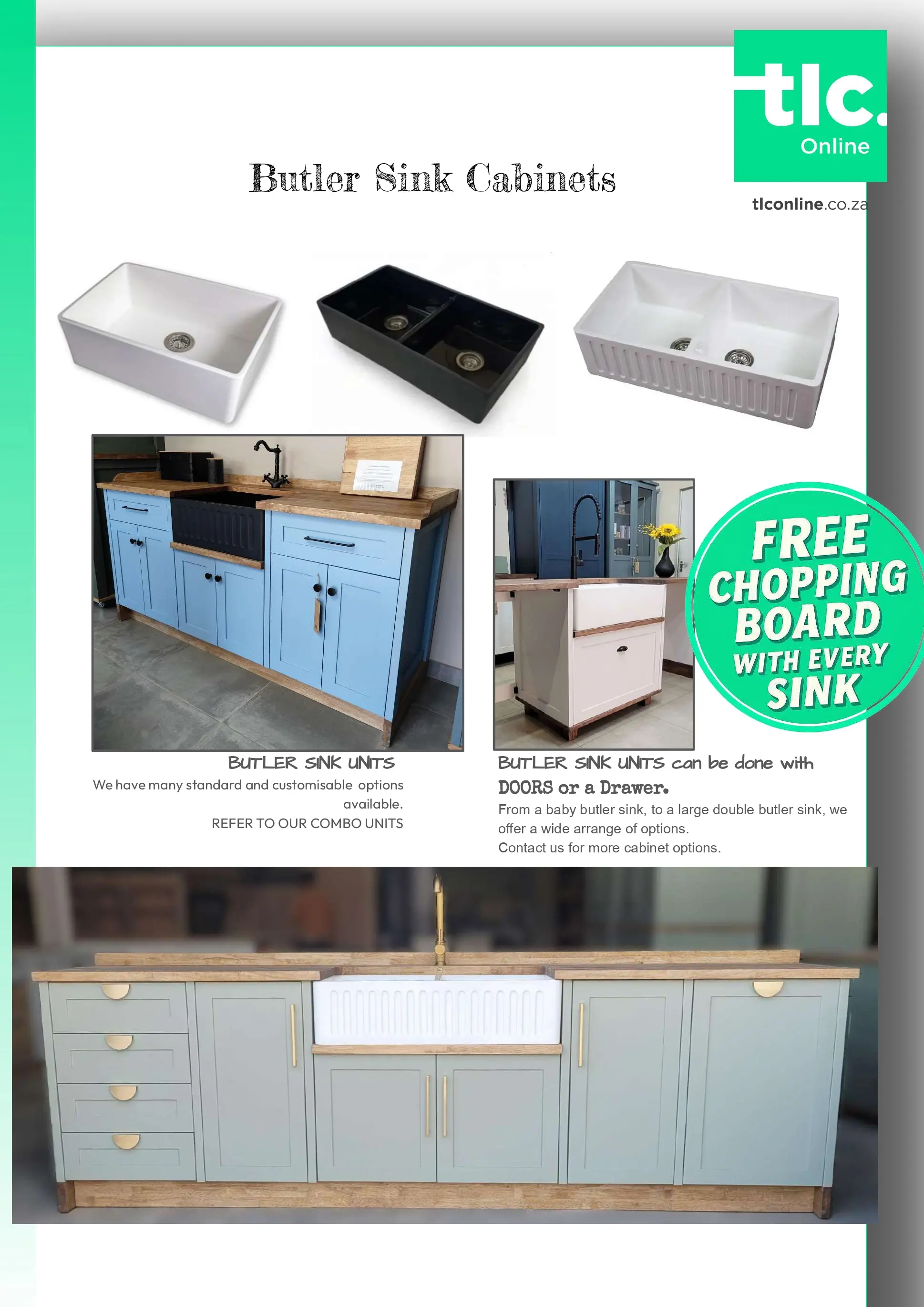 TLC_KITCHEN_PRICELIST_Kitchen_Butler_Sink2 A page displaying the different Butler Sink Cabinet types