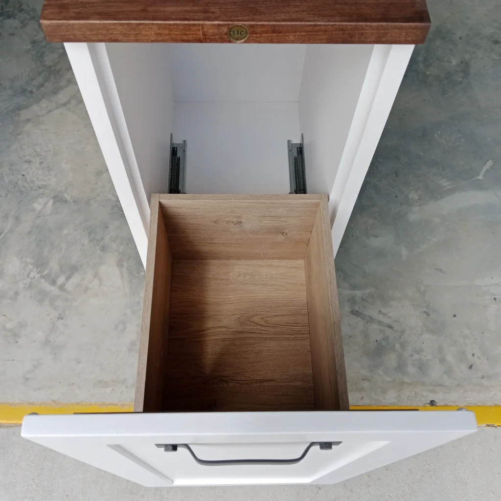 White Open Bin Drawer Warehouse Top