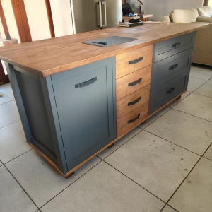 Blue Combo Kitchen Island Showroom Left