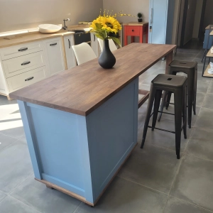 Light Blue Combo Kitchen Island Showroom Right