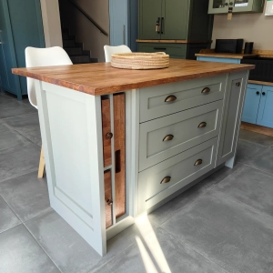 White Combo Kitchen Island Showroom Left