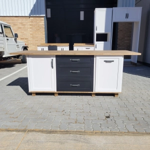 White Combo Kitchen Island Warehouse Front