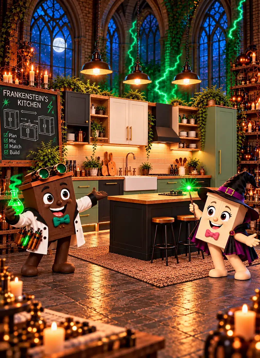 Halloween Promo Hero - Full Scene - 1069x1471 TLC showroom kitchen display for the Design Your Own Space campaign